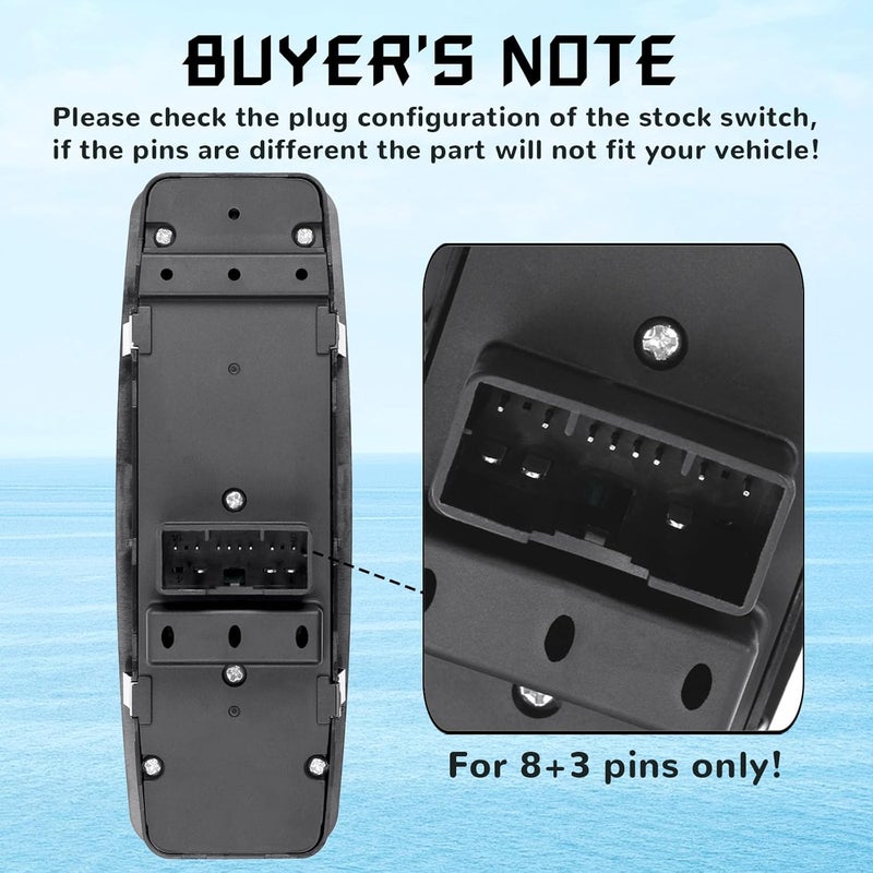Citumo Master Power Window Switch Replacement for 2012-2014 Chry-sler 300, 2013-2014 Do-dge Charger, 2012-2019 Journey, 68139805AA, 68139805AB, 68139805AC, 68139805AD, 1S14259, DWS1919 - Image 3